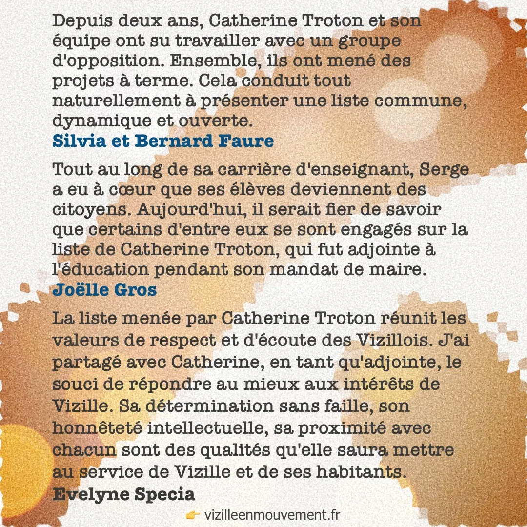 Témoignages — Silvia et Bernard Faure, Joëlle Gros, Evelyne Specia
